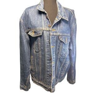 Levi Strauss Co Red Tab Mens Denim Jacket Blue Jean Classic Trucker Style Sz 44L